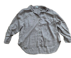 Aritzia Babaton men linen Button-Up brown Shirt brown Medium A001530